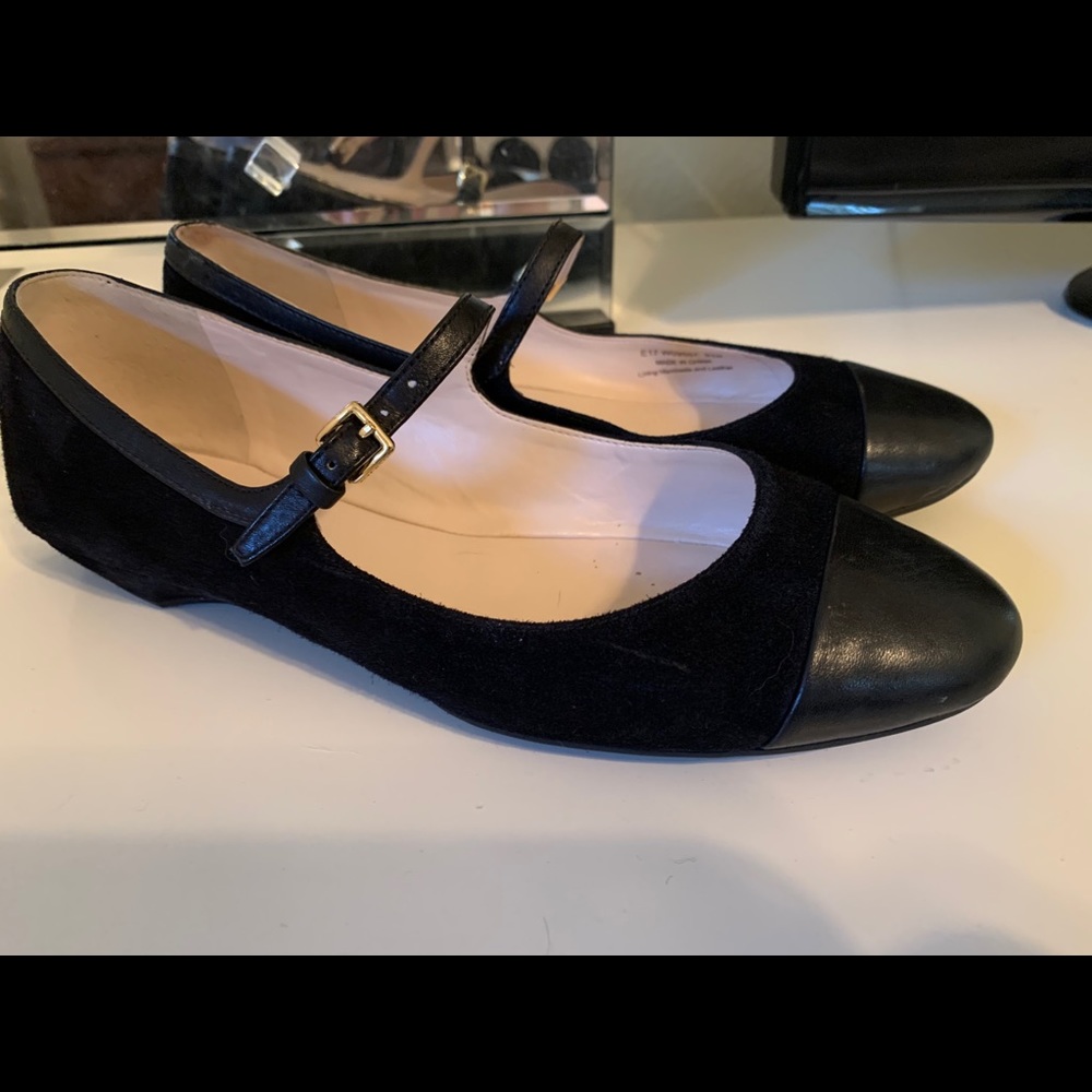 Cole Haan Leather and Suede Mary Jane Flat